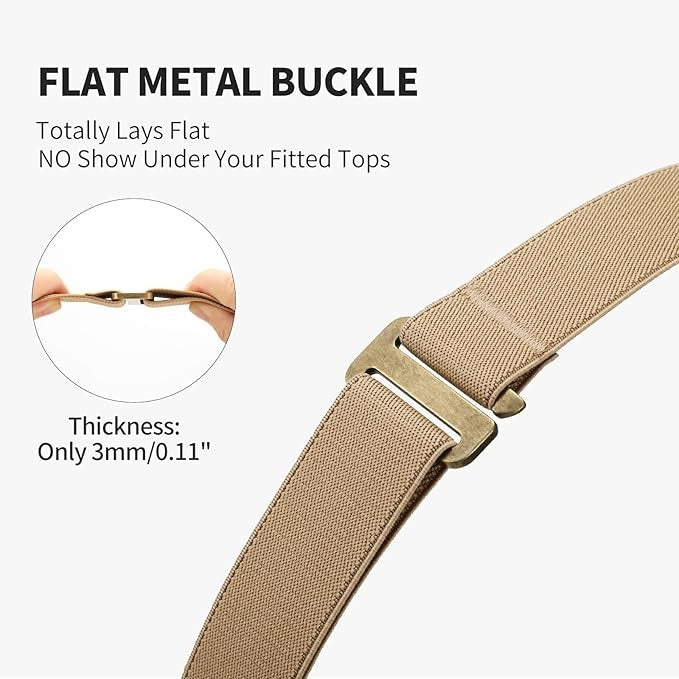 Invisible Elastic Belts for Women | Adjustable Strap Crop Belt with Flat Buckle The Gildress