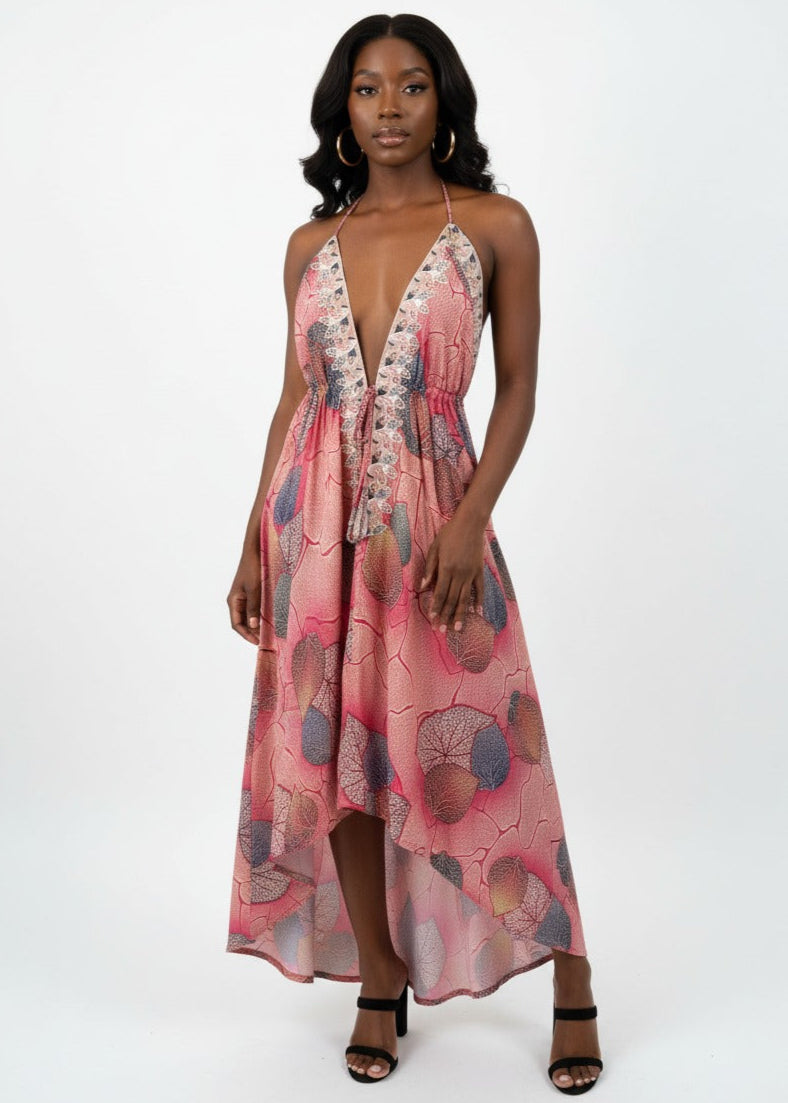 'Casablanca' Halter Neck Maxi Dress