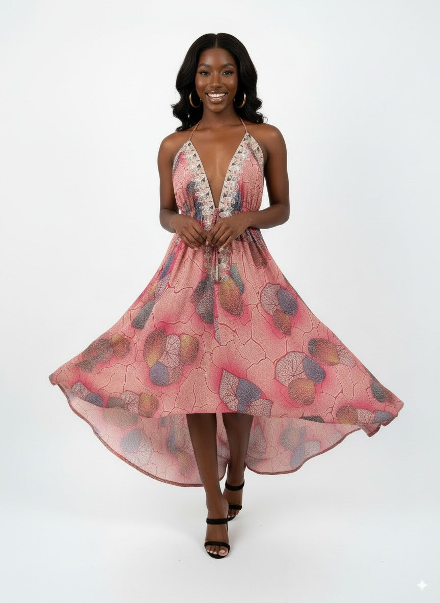 'Casablanca' Halter Neck Maxi Dress