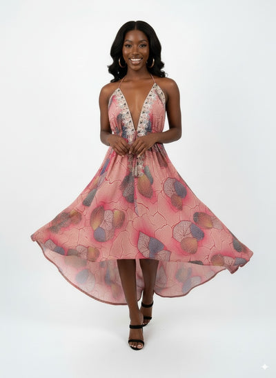 'Casablanca' Halter Neck Maxi Dress