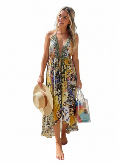 'Wildflower' Halter Neck Maxi Dress