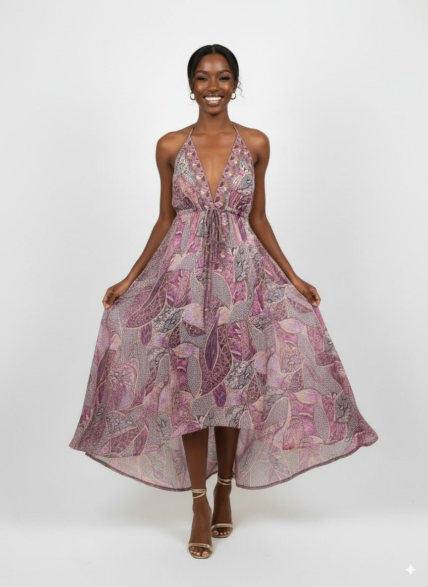 'Seraphina' Halter Neck Maxi Dress