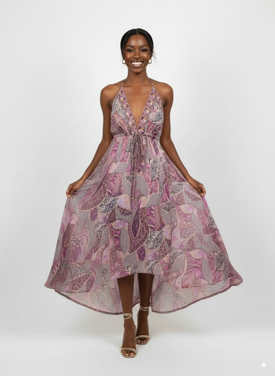 'Seraphina' Halter Neck Maxi Dress
