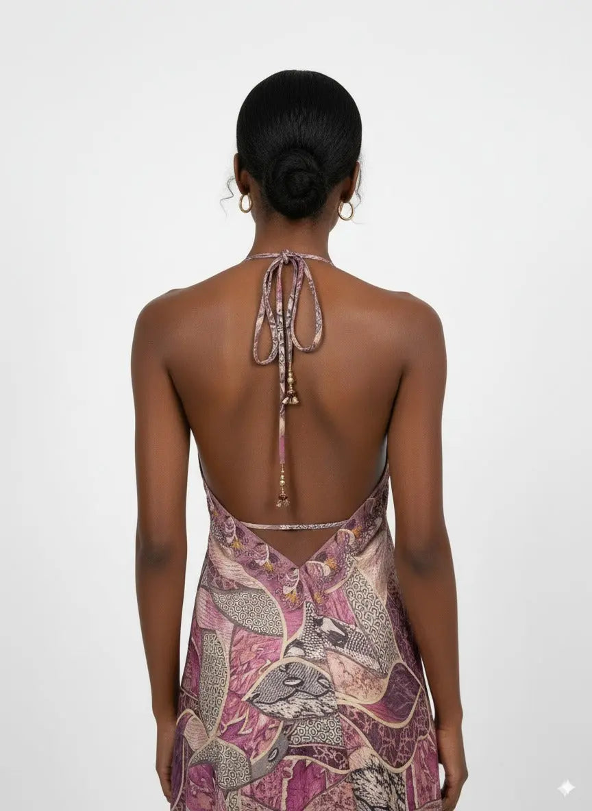 Seraphina Halter Neck Maxi Dress - The Gildress