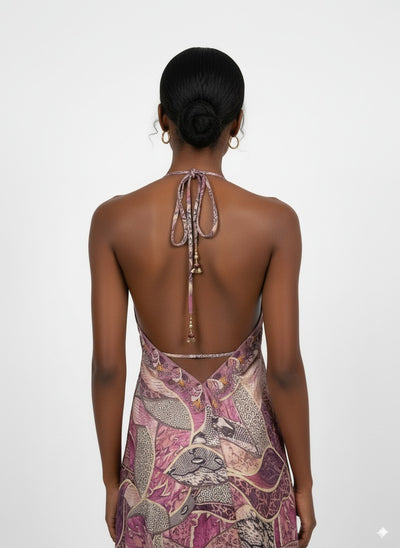 'Seraphina' Halter Neck Maxi Dress