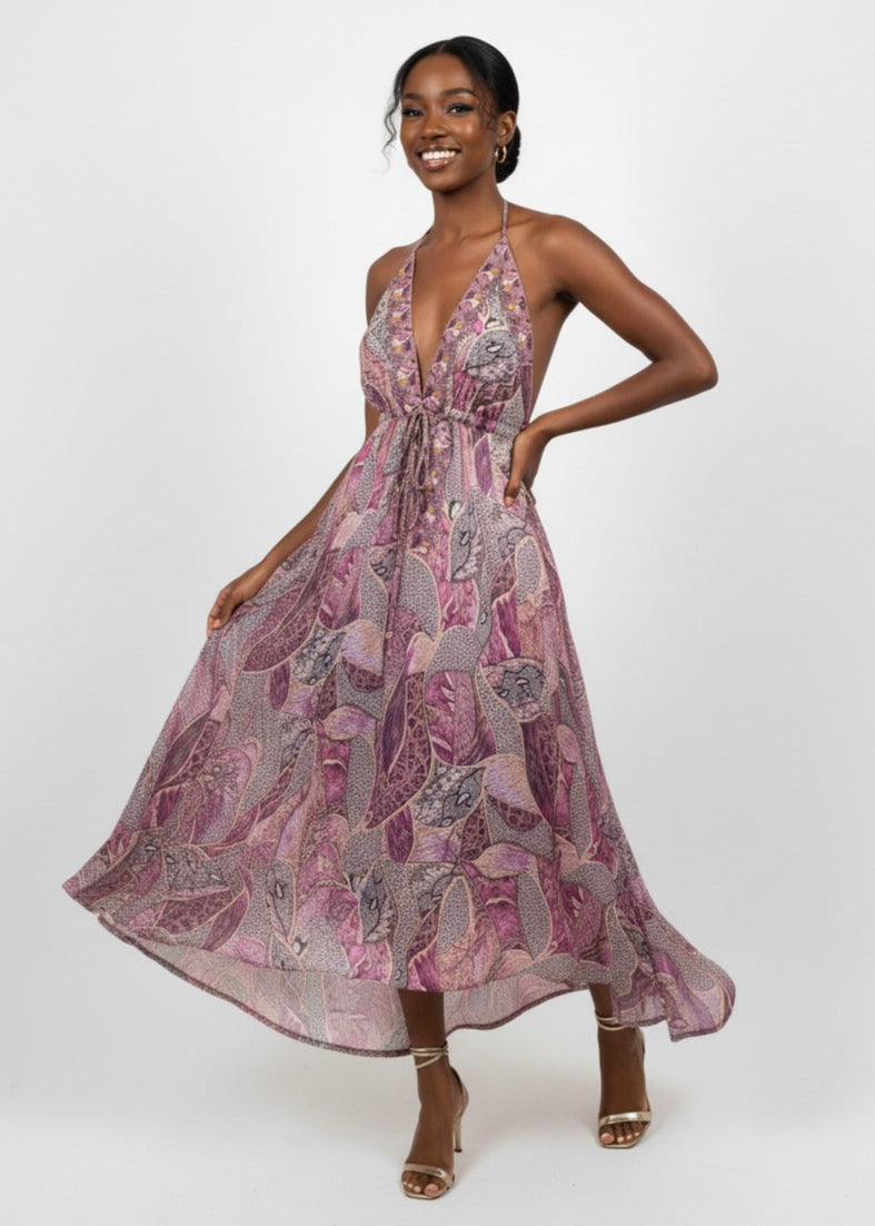 'Seraphina' Halter Neck Maxi Dress