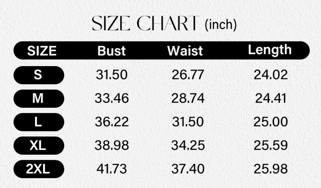 Size Guide of sheer top with ruched front and sheer turtleneck
