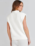 Sleeveless Sweater Vest – Soft Knit Cap Sleeve Pullover Top (White) - The Gildress